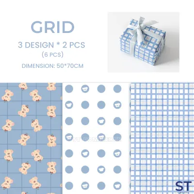 6 PCS Cute Gift Wrapping Paper Birthday Decoration Packaging Book Wrap