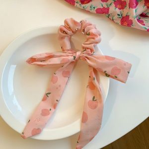Dây buộc tóc đính nơ in họa tiết hoa / trái cây phong cách mùa hè thanh lịch cho nữ -Lumbley