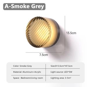 Modern Round Wall Lamp LED Acrylic Wall Light Sconce Living Room Aisel Corridor Bedroom Bathroom Home Decoration Indoor Lighting