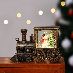 Yo-Fun Christmas Ornaments Sequin Christmas Ornament Christmas Train Lighted Ornament Cute Snowman/santa Claus Led Lamp Glowing Desktop Decoration Perfect Holiday Gift
