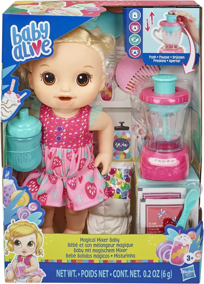 Hasbro Baby Alive Magical Mixer Baby Doll Strawberry Shake with