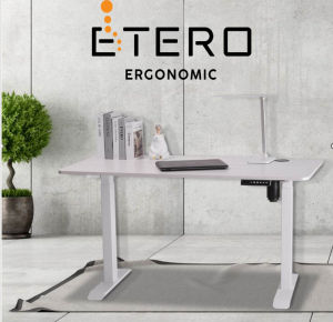 ETERO Electric Height Adjustable Desk Birch White & Black Walnut & Oak. Free high quality metal cable tray!