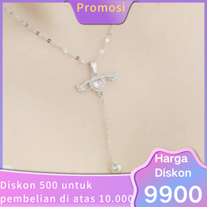 Kalung Wanita Titanium Anti Karat Liontin Cupid Cinta Sayap Malaikat Tidak Mudah Berubah Warna Elegan