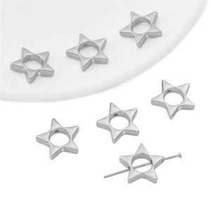 20pcs Rhodium Gold CCB Loose Spacer Beads Flower Star Beads Charm for Necklace Bracelet Earring DIY Jewelry Making Craft