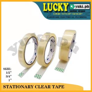 STATIONARY CLEAR TAPE (SIZES: 1/2" / 3/4" / 1")50METERS PER ROLL
