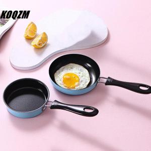 KOQZM Mini Frying Pan Stainless Steel Prevent Stick Induction Pot Round Breakfast Small Fry Egg Pan With Long Handle Kitchen Gadgets