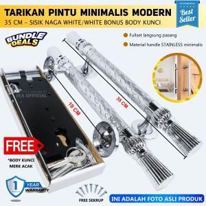 PAKET TARIKAN PINTU SISIK NAGA 1set body kunci komplit + Tarikan 2pcs / 1 pasang mewah elegan murah
