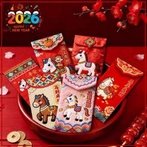 🧧【3D Embossed Embroidery】2026 Year Of The Horse Red Envelope/Red Packet/Angpow/Chinese New Year Angpao