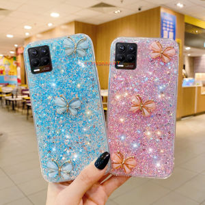 KONSMART Bling Glitter Stars Sky with 3D Crystal Butterfly for OPPO Realme C11 2021 C21 C20 C17 C15 C11 Realme 8 5G 4G Realme 8 7 Pro 7i 5 Pro F11 9 Pro F15 F7 F5 Soft TPU Back Cover