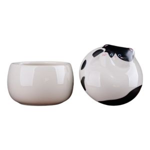 SDFSF 150ml Pet Cremation Ashes Storage Box Cute Memorial Ceramic Pet Urn Grey Cat Mini Dog Cat Cinerary Casket Pet Funeral