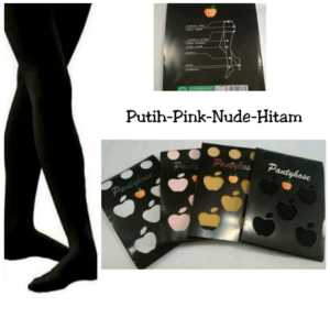 Stocking Wanita APPLE PANTYHOSE / Stoking Perempuan TEBAL Warna HITAM PUTIH CREAM ABU KULIT