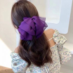 Kẹp tóc nơ cỡ lớn bồng bềnh mẫu mới sau đầu kẹp tóc xinh xắn cho nữ phong cách Hàn Quốc