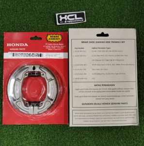 Honda Genuine Parts Brake Shoe KZL for Click Beat & Zoomer X - Red & Silver Design