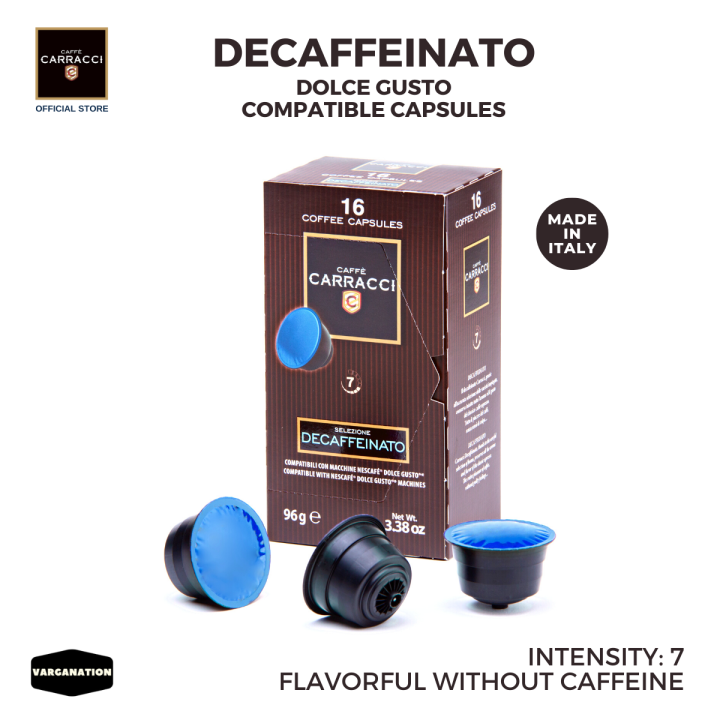 Carracci Decaf Dolce Gusto Capsules 16 Compatible Coffee Pods Made