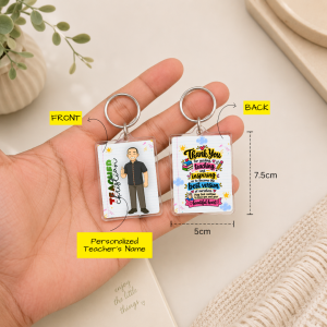 Raileys Finds4You | Teacher’s Day Personalized Keychain with Back Card | Teacher Gift Idea