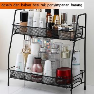 Rak Bumbu Dapur Serbaguna Susun Besi Stainless Minimalis Rak Kosmetik Rak Bumbu Masak Gula Garam Lada Merica Kecap Manis Asin Cuka Saos Saus Sambal Olive Oil Minyak