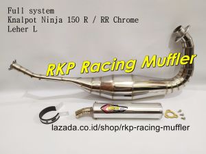Knalpot Ninja 150 R RR SS 2 tak kolong Creampie chrome krom leher L kenalpot racing motor