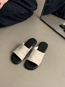 [Free Shipping] First Encounter Summer Linen Slippers for Women New Korean Style Womens Retro Casual Flat Beach Sandals