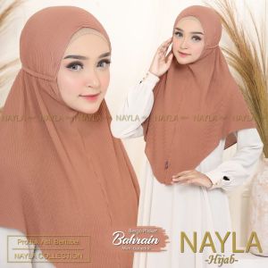 Zain - Bahrain Plisket Khimar Syari Instan Ceruty Baby Doll Non Pet Motif Plisket Plus Variasi Tali Belakang Hijab Instan High Quality