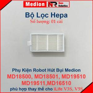 Phụ kiện robot hút bụi Medion MD18500 MD18501 MD19510 MD19511MD16510 / iLife V3S V5S. Khăn Lau Lọc Bụi Chổi Cạnh/