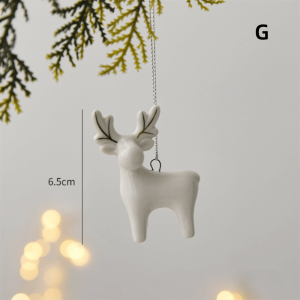 UNIITY Hollow out Snow House Christmas Ceramic House Pendant Home Decor Ceramic Crafts Party Decoration Festival Supplies Scene Layout Christmas Tree Charms Merry Christmas Party