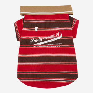 Tagi. Imagine Stripes Pet Polo T-Shirt Vintage เสื้อโปโลลายทางแขนสั้นสำหรับสัตว์เลี้ยง