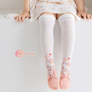 Kawaii Cinnamoroll Over Knee Thigh High Socks for Girls Sanrio My Melody Kuromi Pompompurin Summer Kid Children Stockings