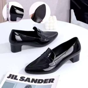 Womens Fashion Glossy Style Pointed Toe Office/School Rubber Heels L765