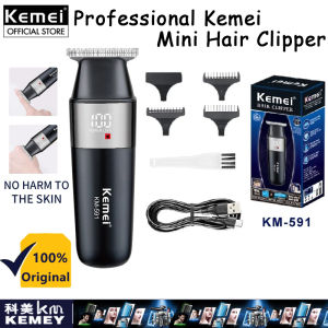 Kemei KM-591 Mini Professional Hair Clipper New Digital Display Portable Hair Trimmer Electric Wireless USB Hair Clipping Tool Rechargeable Small Shaver