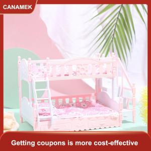 【CANAMEK】 Nhà búp bê mô phỏng thu nhỏ giường đôi công chúa châu âu Đồ chơi nội thất