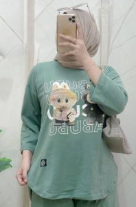 Setelan Cargo Wanita Terbaru Labubu Set Kaos Katun Combed 24s Apk Sablon M L XL XXL 3XL BISA DIBELI TERPISAH Setcel Jumbo Bahan Adem Oneset Remaja Kekinian Ootd Casual Hijab