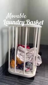 1xx Multifunctional Rolling Laundry Basket with Wheels – Home Bathroom Clothes Hamper Yoga Mat & Gym Equipment Storage Bin