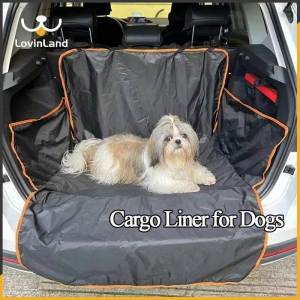 Lovinland tấm lót hàng hóa Đen thú cưng cho chó vỏ cốp xe ô tô chống nước có nắp bảo vệ bên hông & cản trước Tấm lót cốp thú cưng xe oxford dày chống trượt cho SUV