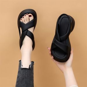 [Free Shipping] Thick-soled Roman sandals for women summer 2025 new style platform thick-soled mid-heel sandals to pair with skirts chunky heel sandals for outdoor wear
