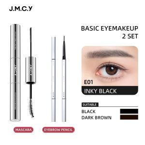 JMCY 3 in 1 Double Ended Mascara 4D Silk Fiber Waterproof Volume Smudge proof and 2in1 Eyebrow Pencil With Brush
