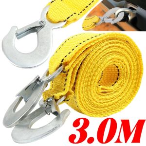 3M Nylon Towing Strap with Safety Lock Hooks 3-Ton Load-bearing Rescue Rope for Sedan Motorcycle Daily Roadside Assistance
