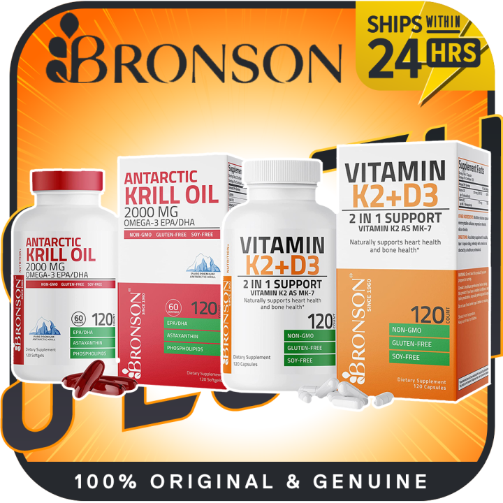 GENUINE Bronson MK7 Vitamin K2+D3 Antarctic Krill Oil Lazada