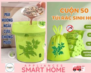 Cuộn Túi Đựng Rác Đuổi Muỗi Ngải Cứu Chống Côn Trùng Dày Dặn
