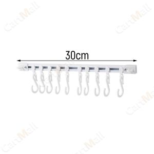 40cm/30cm Wall-mounted Sliding Rail Hook Kitchenware Storage Hooks Wall Rail Sliding S Hook