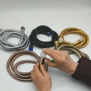 Antique Shower Hose Dual Connector 1.5M Gold Black Plating Sprinkler Inlet Water Handheld Hose Brass Jointor