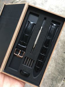 Dây Da Đồng hồ DW Daniel_Watch Màu Đen Reading Dập Vân Cá sấu Size Nam Nữ