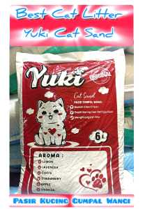 Kemasan 6 Liter Pasir Kucing Gumpal Wangi YUKI CAT SAND Anti Bakteri-THE BEST CAT LITTER