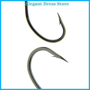 [K&P Elegant]👗👗 100Pcs Ống Đóng Hộp Maruse Móc Màu Đen Cao Carbon Thép Coon Và Câu Cá Biển Móc Với Vòng Và Dây Thép gai