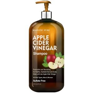 Majestic Pure Cider Vinegar Shampoo Sulfate Free - 16 Fl Oz Ideal for daily hair cleansing scalp care frizz control and maintaining soft thy-looking hair