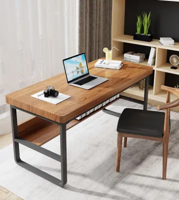 MLF solid wood study desk computer table book shelf table pine tree solid wood with metal legs strong n sturdy Value to buy. Writing Study table customize 实木书桌电脑桌 (ETA: 1mth)