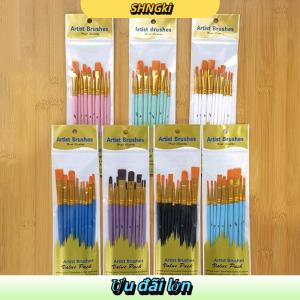 SHNGki 10PC Sơn Brushe Set Nylon Sơn Bàn Chải Ngắn Rod Dầu Acrylic Bàn Chải Màu Nước Bút Chất Lượng Cao Chuyên Nghiệp Nguồn Cung Cấp Nghệ Thuật
