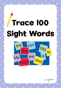 TRACE 100 SIGHT WORDS