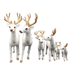 Realistic Reindeer Figures Christmas Decorations Deer Animal Model Collectible Table Desk Ornament Home Decors Gift