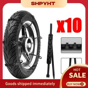 SHPYHT 10pcs phổ chống trượt chuỗi cho xe máy xe đạp lốp bánh xe Tie ngoài trời khẩn cấp Lốp tuyết chuỗi phụ kiện mùa đông