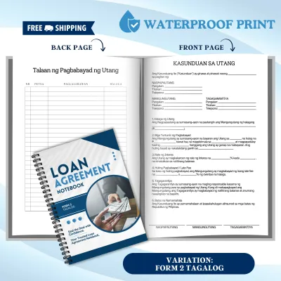 Debt Loan Contract Agreement Notebook (Written Promise to Pay) Kasunduan sa Pautang / Utang Booklet